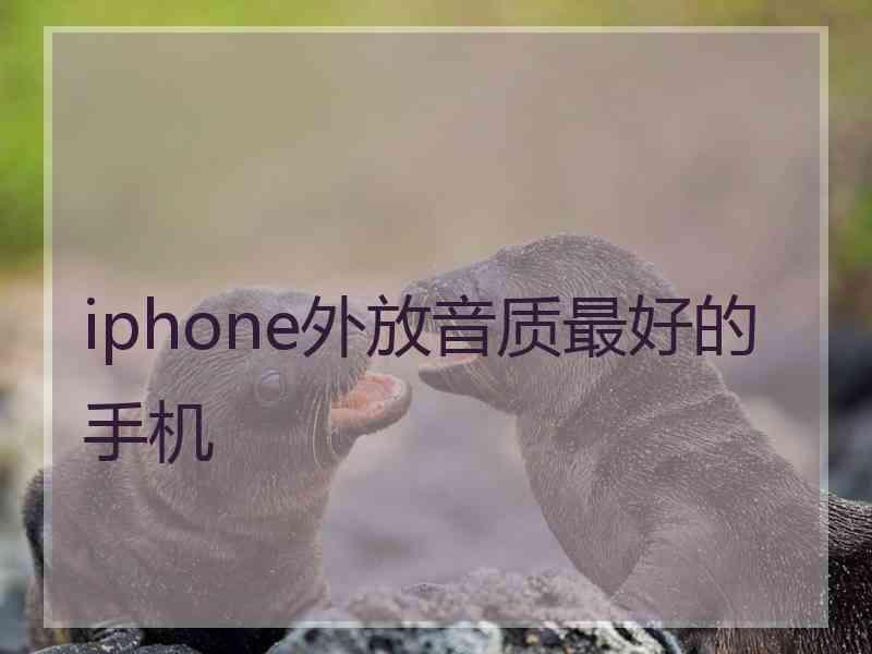 iphone外放音质最好的手机