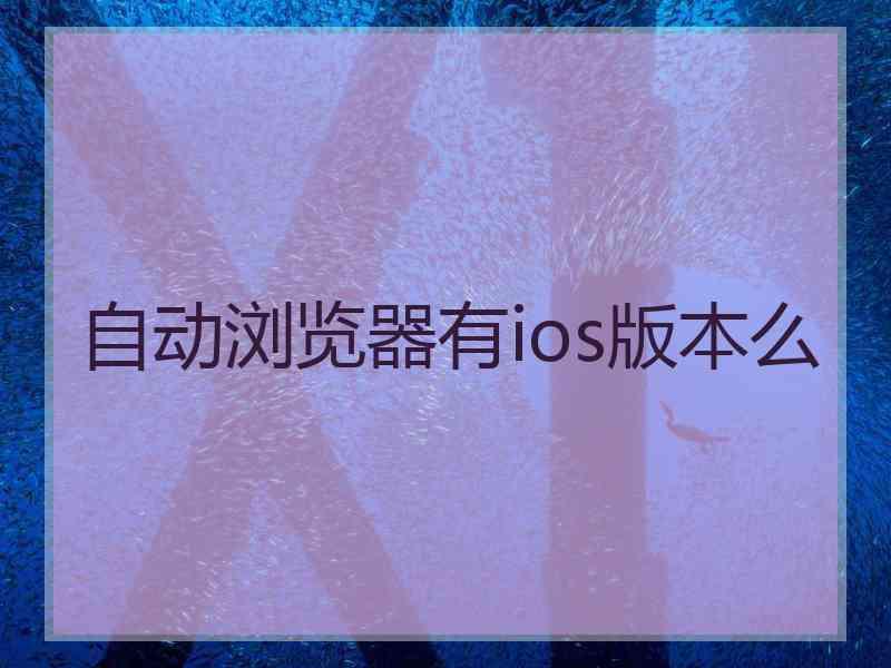 自动浏览器有ios版本么