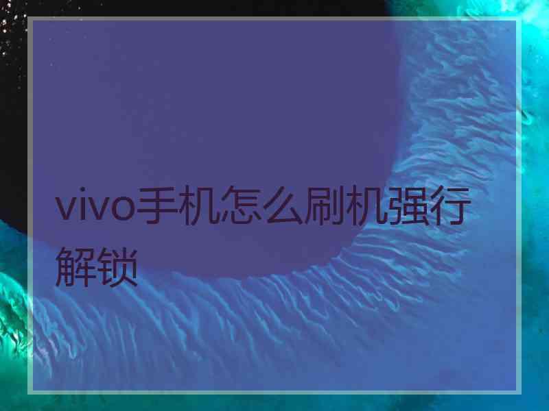 vivo手机怎么刷机强行解锁