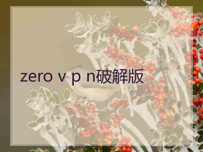 zero v p n破解版