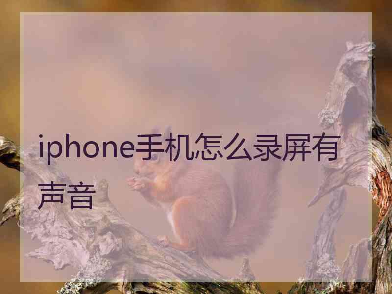 iphone手机怎么录屏有声音