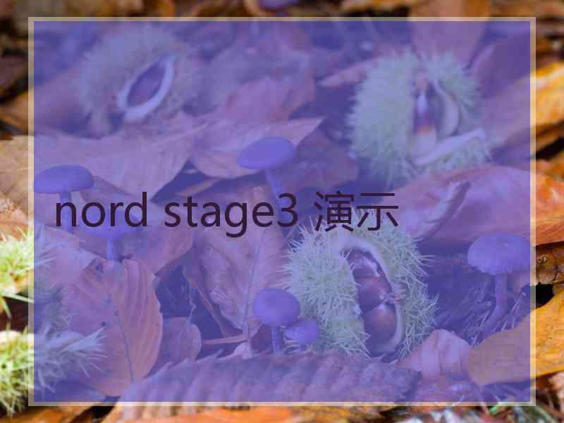 nord stage3 演示