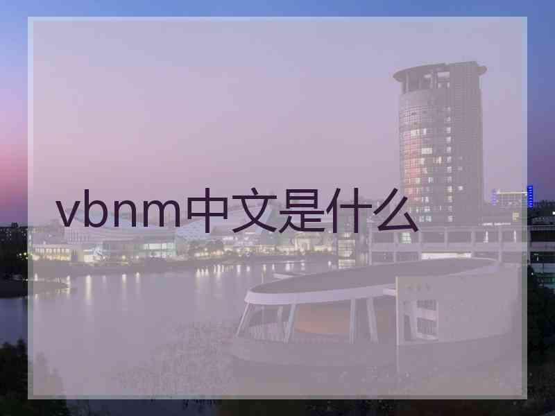 vbnm中文是什么