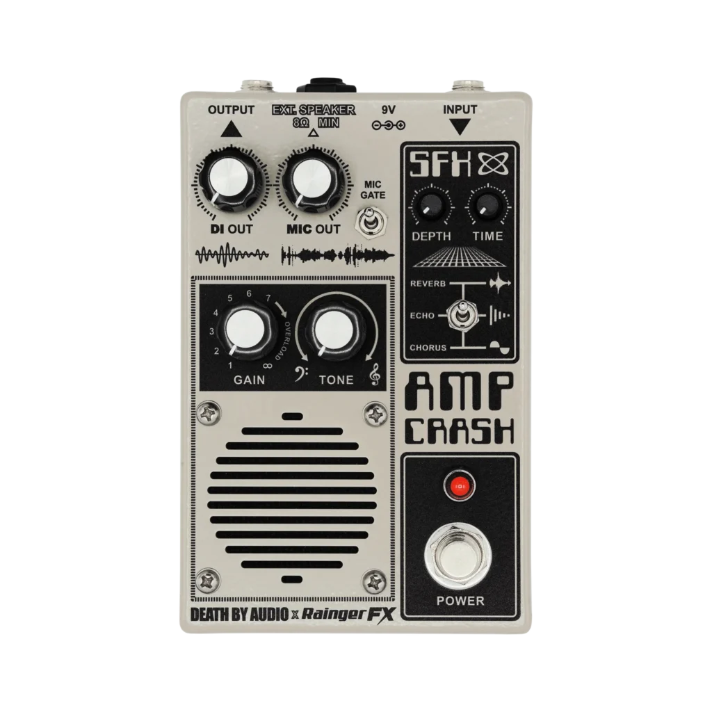 Death By Audio Amp Crash pedal efek gitar dengan speaker dan mic